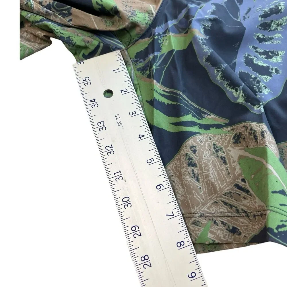 Rhone Trunks Mens M Blue Floral‎ Barrier Swim Shorts Birds Parrot Tropical Lined